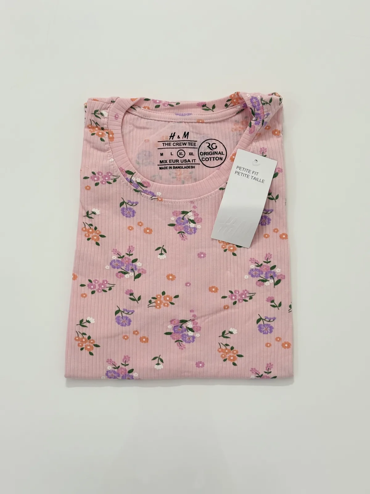 تیشرت کبریتی H&M طرح گل
