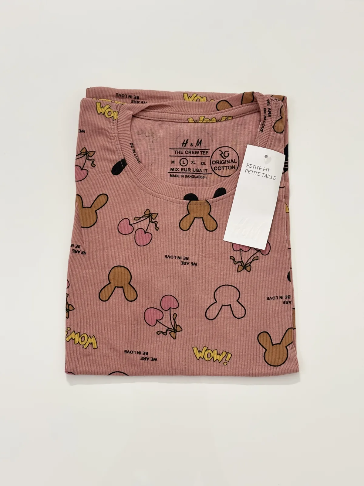 تیشرت کبریتی H&M طرح عروسک و گیلاس